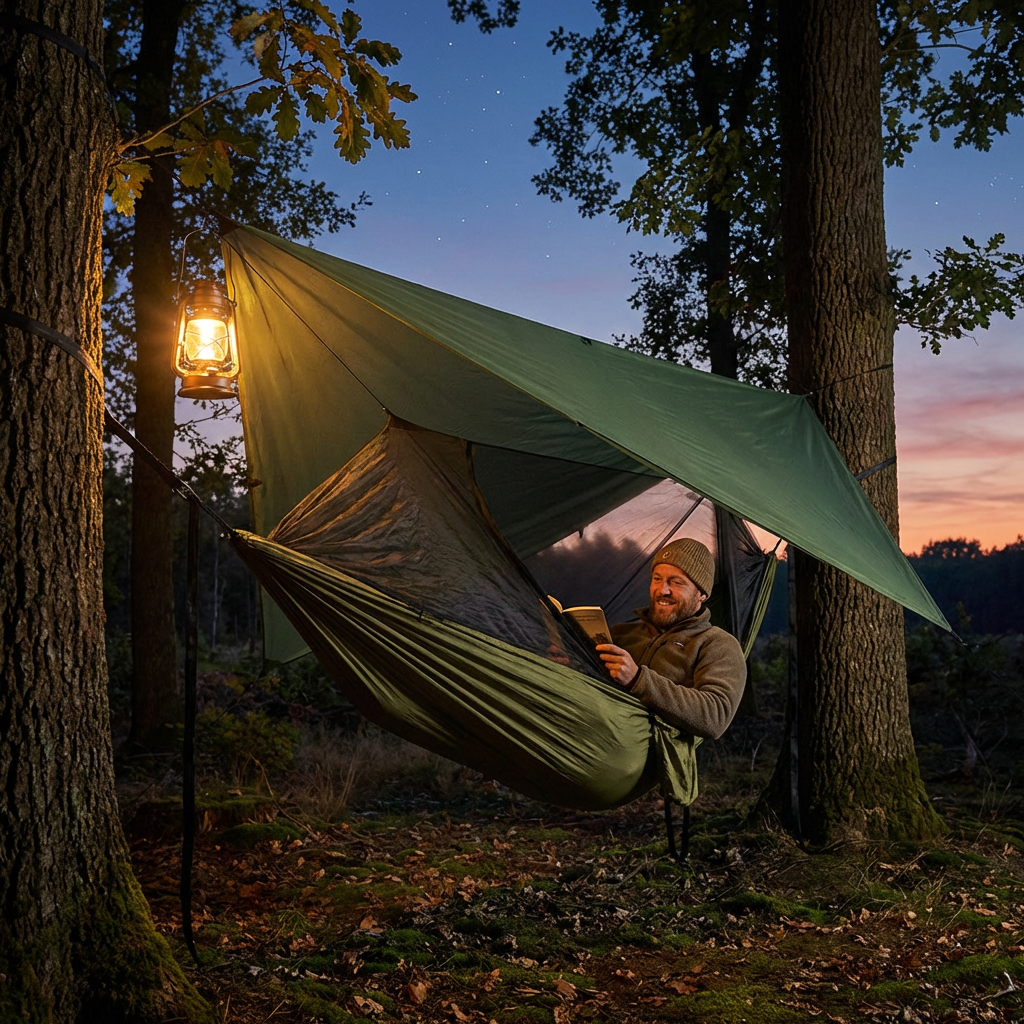Camp Hangmat 2-in-1 | Waterdicht Doek & Muggen Net